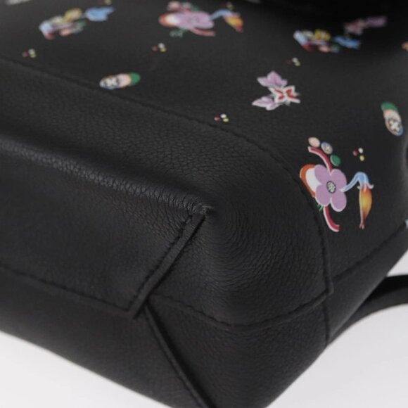 LOUIS VUITTON Floral Print Rock Me Backpack Leather Black M54848 Auth ka827M main image 7